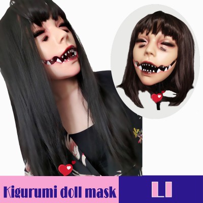 (Li)Crossdress Spider Eye Rift Resin Half Head Female Kigurumi Mask Cosplay Anime Doll Mask